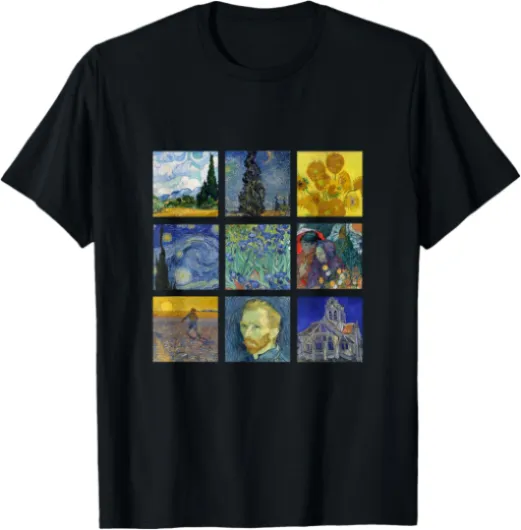 Vincent van Gogh Tableaux célèbres Tournesols Nuit étoilée T-Shirt